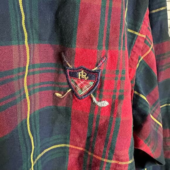 Ralph Lauren Golf Men's Medium VTG 100% Cotton Tilden Button Down Tartan Shirt - Picture 6 of 9